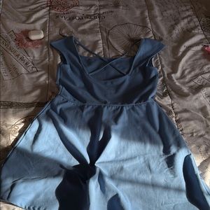 Cute Blue Sleeveless Dress/romper